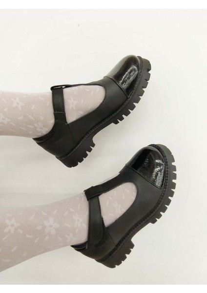 Deri Kız Çocuk Casual Ayakkabı Kısa Topuklu Deri Malzeme ve Termo Taban