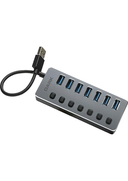 Connect Master 7+1 Hızlı Şarj Adaptörlü USB Hub, USB 3.0