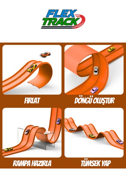 Yarış Pisti Vantuzlu 4.5 Metre 1:64 Ölçek Tüm Arabalara Uyumlu indirimleri