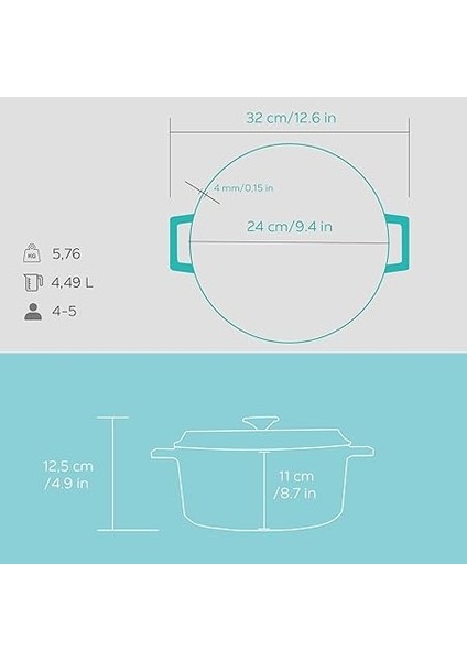 Metal Spring Serisi - Döküm Tencere, Yuvarlak, 24 Cm, Mat Emaye, Parlak Siyah Taban, Kırmızı indirimleri