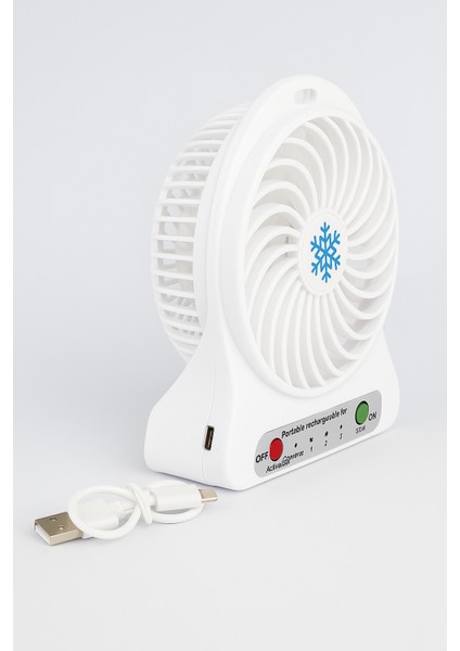 Masaüstü USB Sarjlı Fan 3 Kademe & Portatif Fan Soğutucu Mini Vantilatör