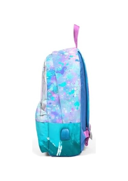 Mavi Yeşil Desenli Sırt Çantası - Okul ve Günlük - Usb+Aux Soketli fiyatları