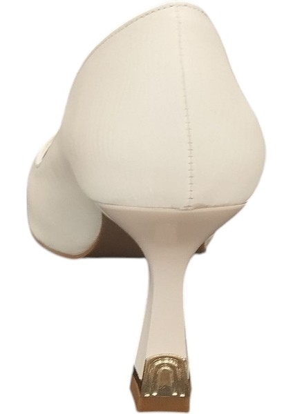 8357707Z Baskılı 8 cm Kadeh Topuk Günlük Şık Kadın Stiletto Ayakkabı fırsatları