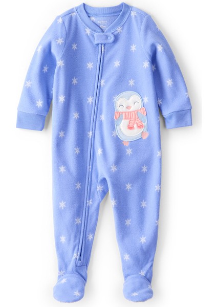 Kız Çocuk Mavi Polar Tulum