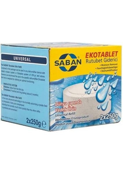 Nem Alıcı 2 Adet 250 gr Yedek Tablet Naturel (Kokusuz) Rutubet Giderici