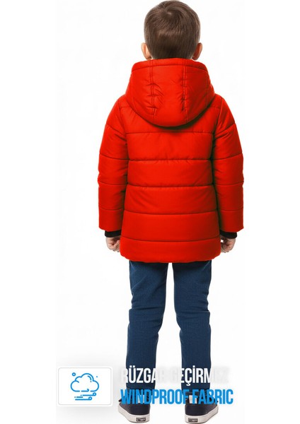 İçi Kürklü Su ve Rüzgar Geçirmez Erkek Çocuk Mont