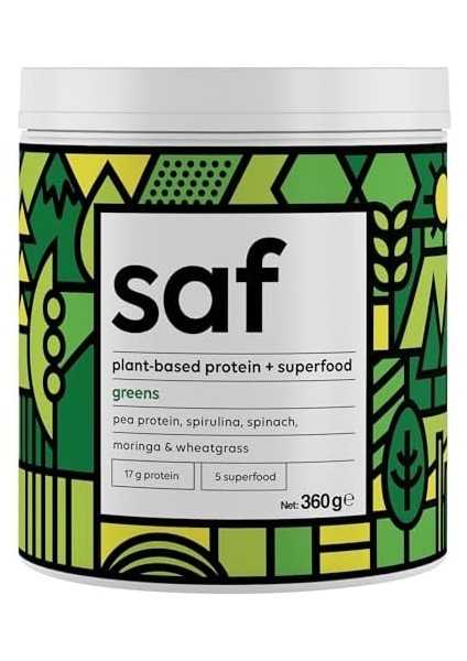 Saf Bitkisel Protein + Superfood Mix, Greens (360 Gr)