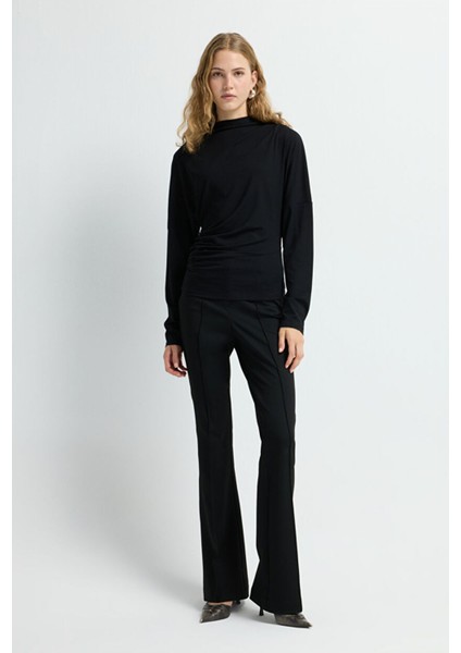 Uzun Kol Büzgülü Bluz Siyah 11545832000 modelleri