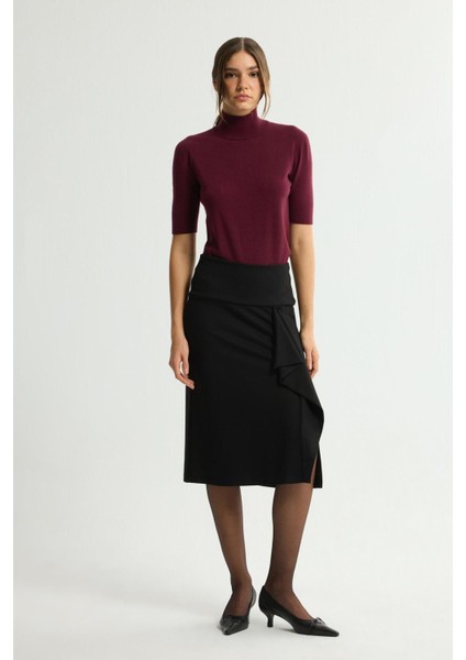 Örme Volan Detaylı Etek Siyah 127L9730000