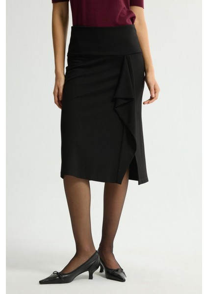 Örme Volan Detaylı Etek Siyah 127L9730000 fiyatları