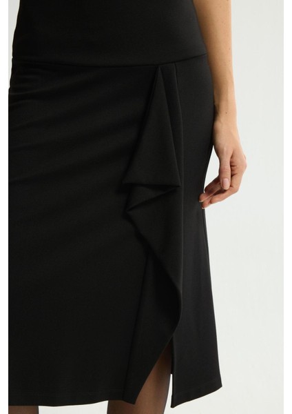 Örme Volan Detaylı Etek Siyah 127L9730000 fırsatları