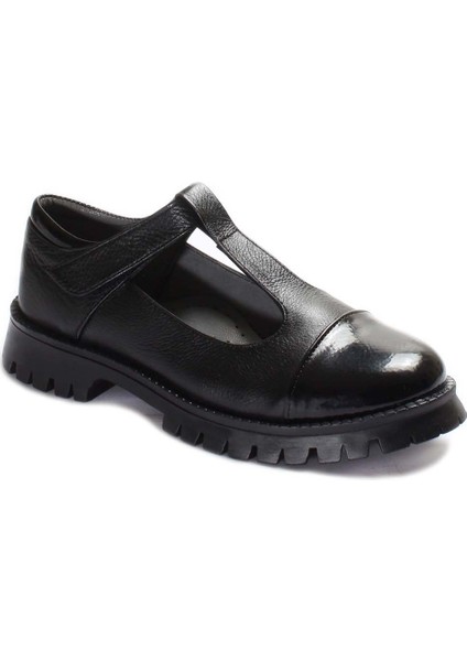 Deri Kız Çocuk Casual Ayakkabı Kısa Topuklu Deri Malzeme ve Termo Taban