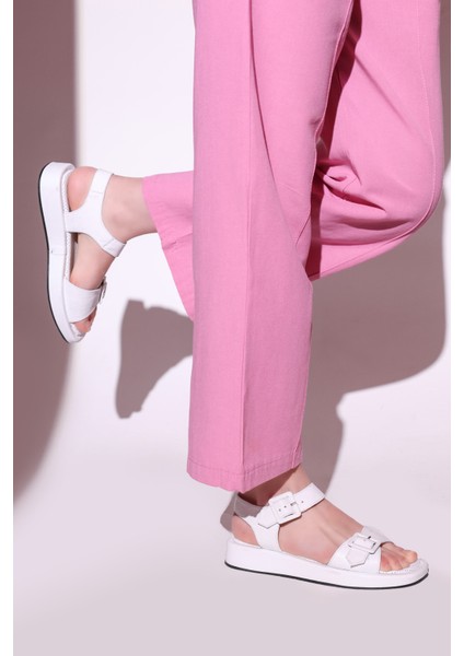 Hakiki Deri Kadın Klasik Sandalet 710ZA150 indirimleri