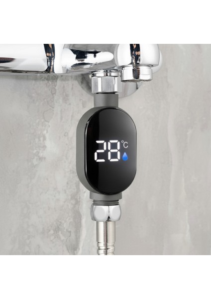 Caldo Led Ekran Siyah Banyo Duş Musluk Termometresi 3 Renk Sıcaklık Göstergesi