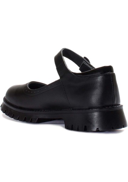 Kız Çocuk Hakiki Deri Bağcıksız Ortopedik Casual Günlük Çocuk Okul Ayakkabı Siyah 006xa912