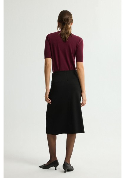 Örme Volan Detaylı Etek Siyah 127L9730000