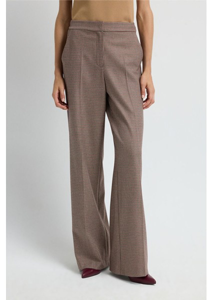 Kazayağı Desenli Bol Paça Pantolon Eks.murdum 15345579000 fiyatları