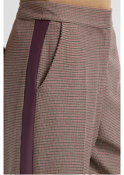 Kazayağı Desenli Bol Paça Pantolon Eks.murdum 15345579000