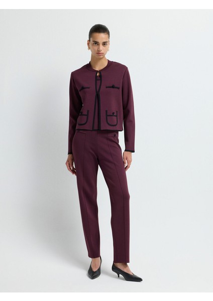 Önü Düğmeli Triko Pantolon Murdum 15345587000