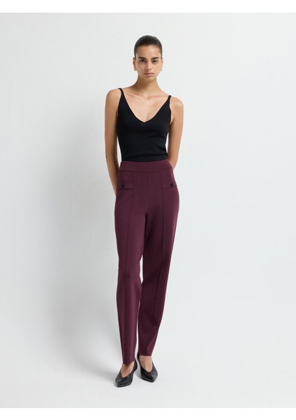 Önü Düğmeli Triko Pantolon Murdum 15345587000 fiyatları