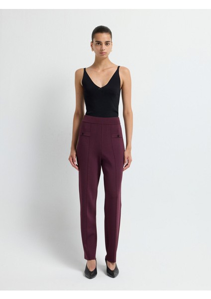Önü Düğmeli Triko Pantolon Murdum 15345587000