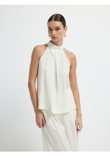 Halter Yaka Bluz Kemik 11545746000