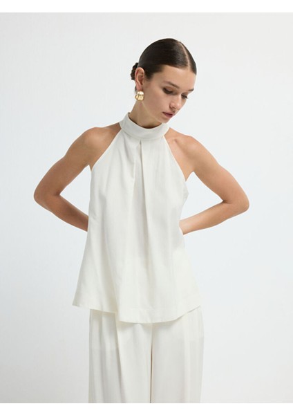 Halter Yaka Bluz Kemik 11545746000 fırsatları