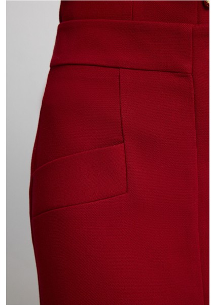 Gabardin Midi Etek Kirmizi 12745868000 fırsatları
