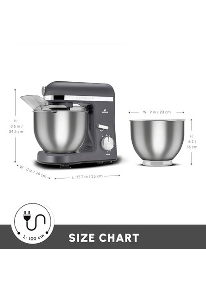 Chef Pro Çift Kollu Mutfak Şefi 1500 W Space Gray fiyatları