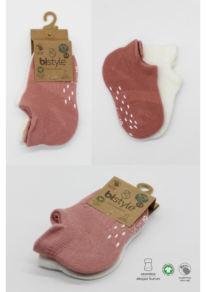 2li Sneakers Kaymaz Colours Penye Çorap 20104 Ekru Pudra indirimleri