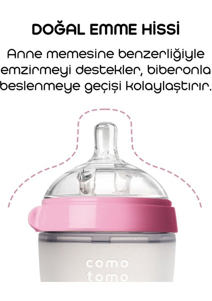 Antikolik Silikon Biberon 150 ml 0-3 Ay Pembe fiyatları