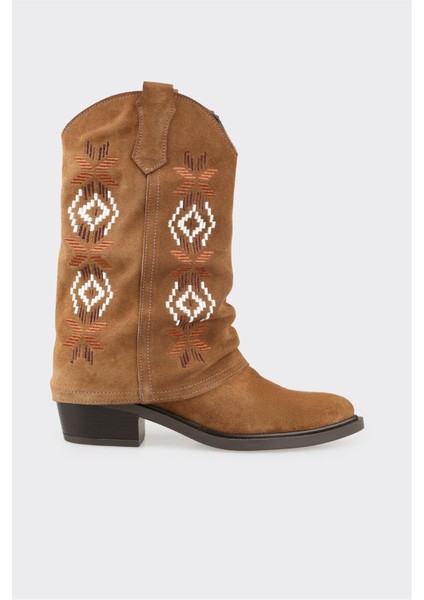 Taba Deri Kadın Western Bot