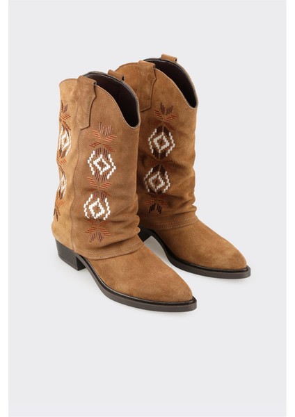 Taba Deri Kadın Western Bot fiyatları