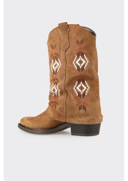 Taba Deri Kadın Western Bot modelleri