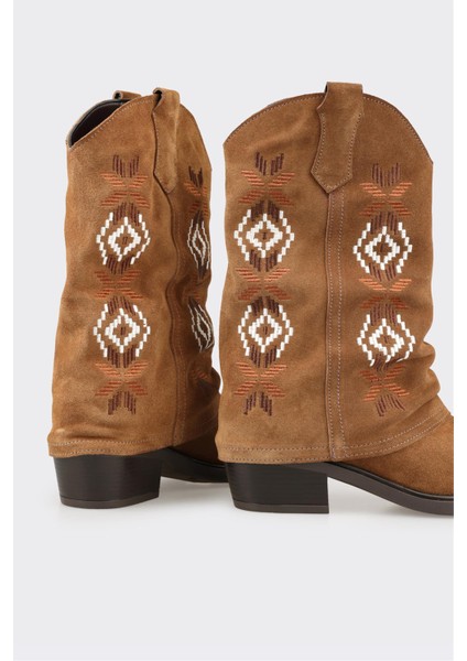 Taba Deri Kadın Western Bot fırsatları