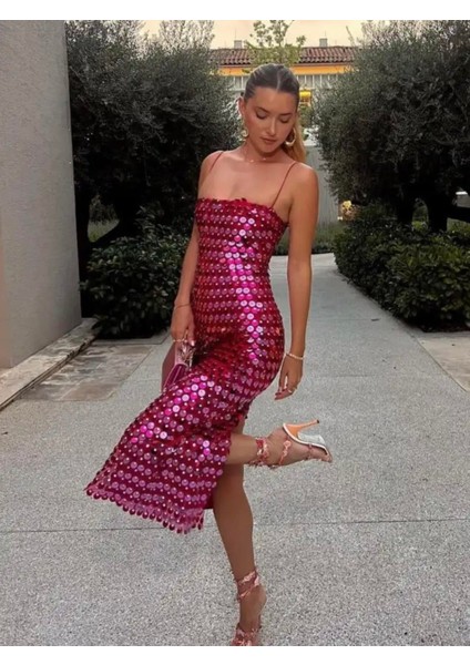 Pullu Payetli Ip Askılı Parlak Uzun Elbise, Mezuniyet Elbiseleri, Abiye Elbise fiyatları