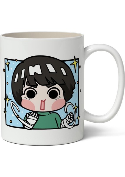 Naruto Rock Lee Avatar Baskılı Anime Beyaz Kupa Bardak