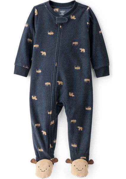 Erkek Bebek Siyah Polar Tulum