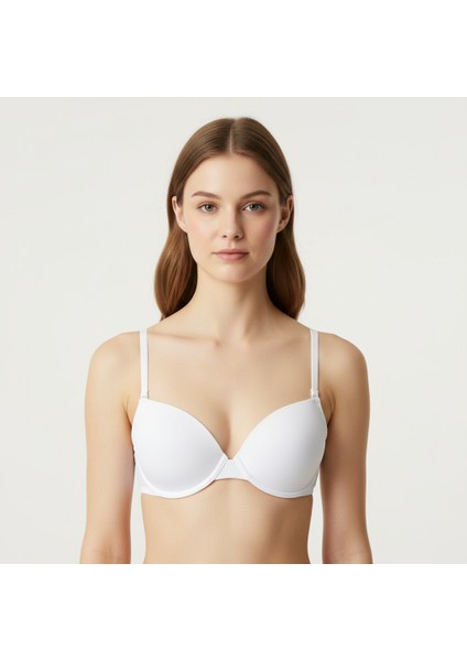 Kadın Desteksiz Micro Takma Askılı Beyaz Renk Sütyen BB2017