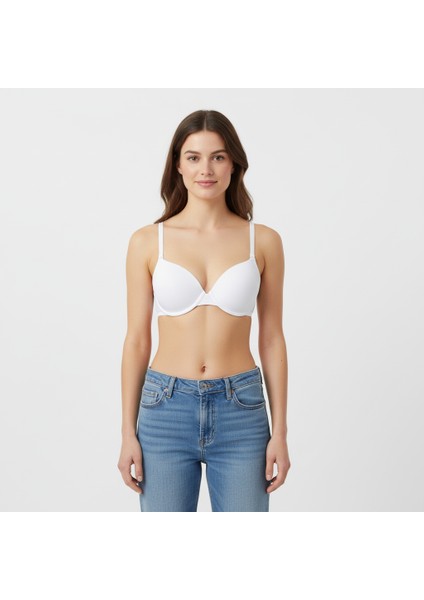 Kadın Desteksiz Micro Takma Askılı Beyaz Renk Sütyen BB2017 fiyatları