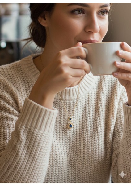 925 Ayar Papatya Silver Pulsar Yıldızı Kolye.kutup Yıldızı Kolye.zarif Kolye.rose.gold.rodaj