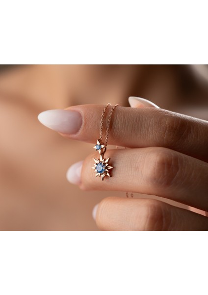 925 Ayar Papatya Silver Pulsar Yıldızı Kolye.kutup Yıldızı Kolye.zarif Kolye.rose.gold.rodaj fırsatları