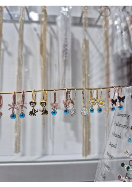 925 Ayar Papatya Silver Tektaş Küpe.rose.gold.rodaj fırsatları