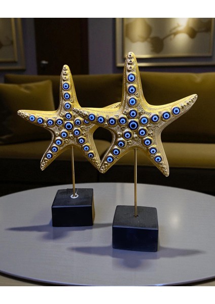 Deniz Yıldızı Nazarlıklı Gold Ikili Dekor Seti fiyatları