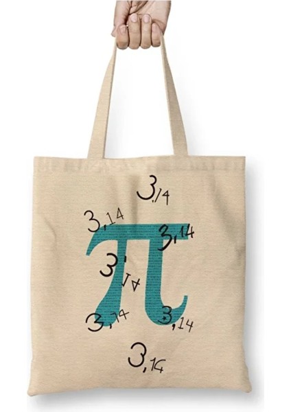 Pi Sayisi Mathematica Matematik Bez Çanta Uzun Saplı Alışveriş Çantası Plaj Çantası