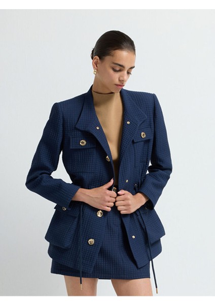 Hakim Yaka Kapitone Ceket Lacivert 11945538000 fırsatları