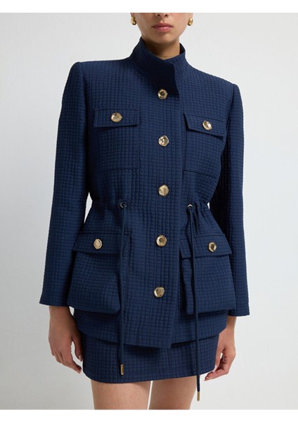 Hakim Yaka Kapitone Ceket Lacivert 11945538000 indirimleri