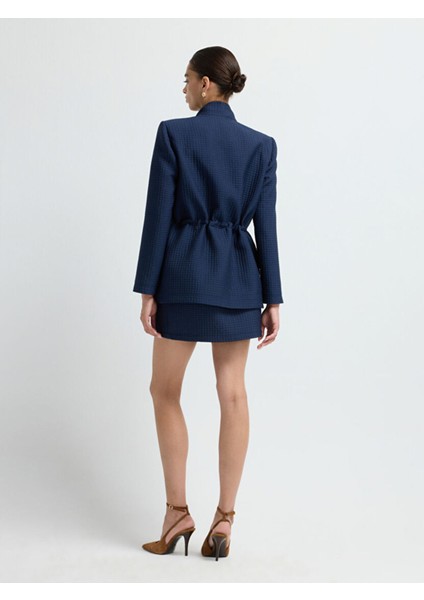 Hakim Yaka Kapitone Ceket Lacivert 11945538000