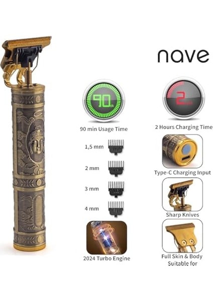 Nave Sakal Düzeltici ve Saç Düzeltici Erkekler Için Profesyonel, Şarj Edilebilir, Elektrikli Tıraş Makineleri, Sıfır Boşluklu Bıçak Edgers Gömlekleri, Saç Kesme Bıyık Yüz Için Berber Makası, Erkek fiyatları