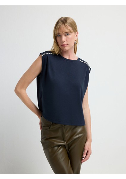 Omuzu Taşlı Bluz Lacivert 11545834000 modelleri